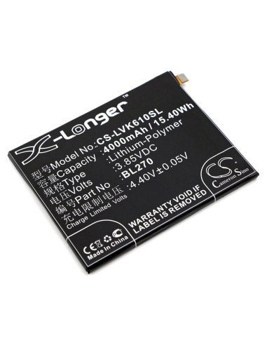 Battery for Lenovo, Vibe K6 Plus 3.85V, 4000mAh - 15.40Wh