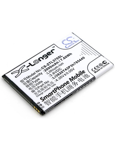Battery for Zte, Blade L2 Plus, Blade L370 3.8V, 2000mAh - 7.60Wh