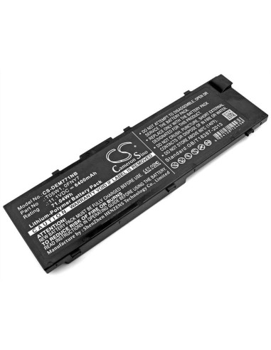 Battery for Dell, Precision M7710 11.1V, 6400mAh - 71.04Wh