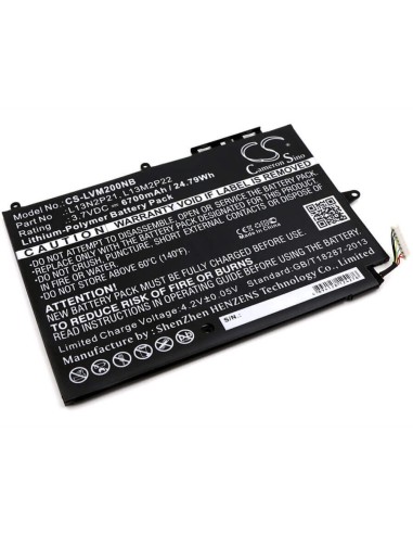 Battery for Lenovo, Miix 2, Miix 2 10, Miix 3 10, Miix 3-1030 3.7V, 6700mAh - 24.79Wh