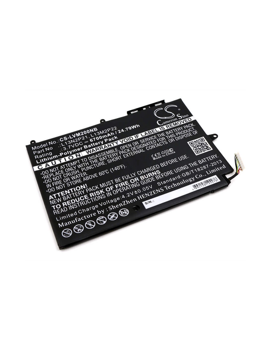 Battery for Lenovo, Miix 2, Miix 2 10, Miix 3 10, Miix 3-1030 3.7V, 6700mAh - 24.79Wh