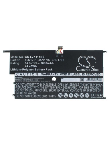 Battery for Lenovo, 20a7, 20a8, Thinkpad X1 Carbon 14 14.8V, 3000mAh - 44.40Wh