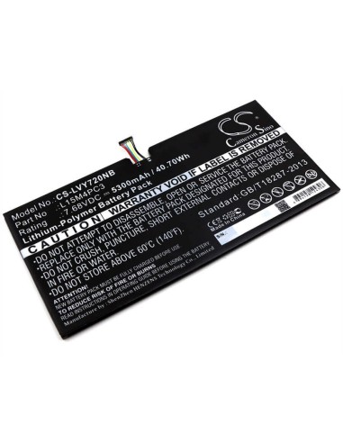 Battery for Lenovo, Ideapad Miix 720, Miix 5 Pro 7.68V, 5300mAh - 40.70Wh