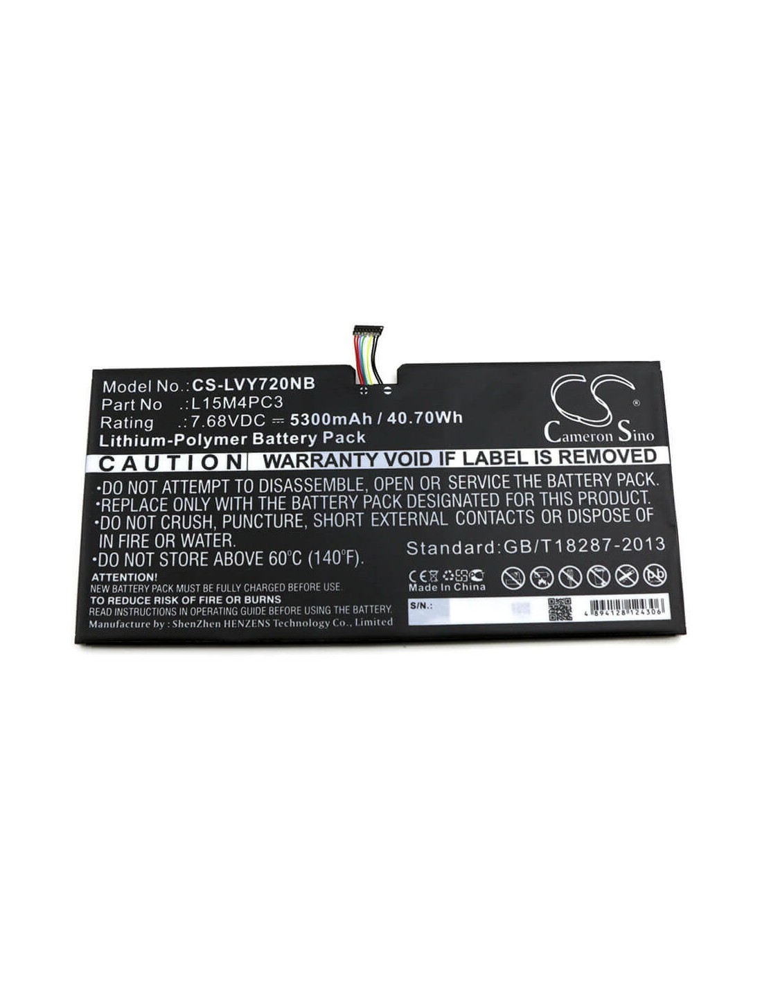 Battery for Lenovo, Ideapad Miix 720, Miix 5 Pro 7.68V, 5300mAh - 40.70Wh