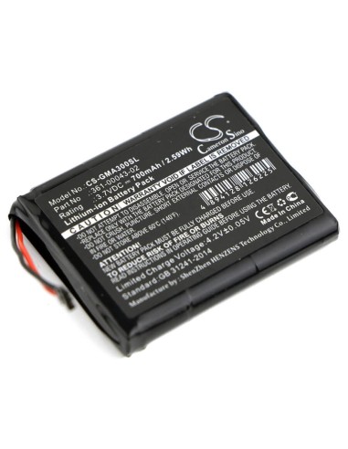 Battery for Garmin, 010-01690-00, Approach G30 3.7V, 700mAh - 2.59Wh