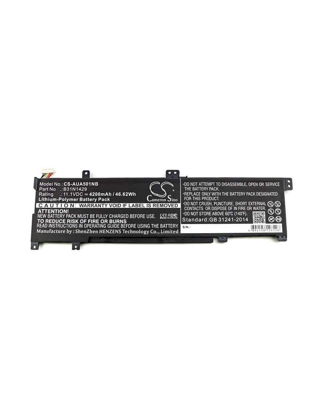 Battery for Asus, A501c1-z1-c10, A501lb5200, A501lx-dm023h 11.1V, 4200mAh - 46.62Wh