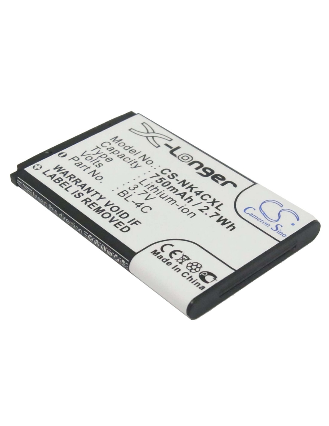 Battery for Blu Deejay Lite, Click Lite, Flash 3.7V, 750mAh - 2.78Wh
