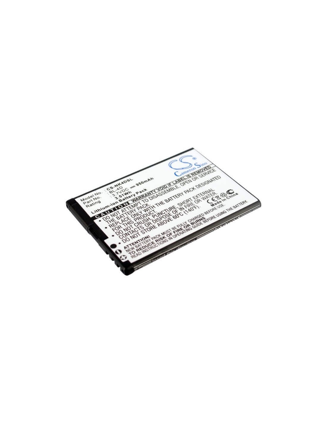 Battery for Blu Hero 2 3.7V, 950mAh - 3.52Wh