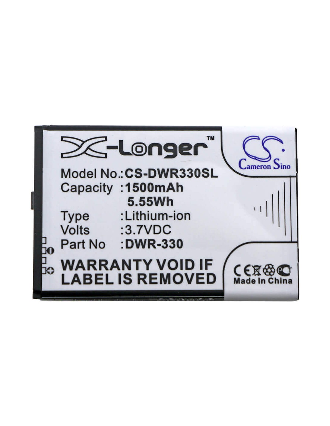 Battery for D-link, Dwr-330 3.7V, 1500mAh - 5.55Wh