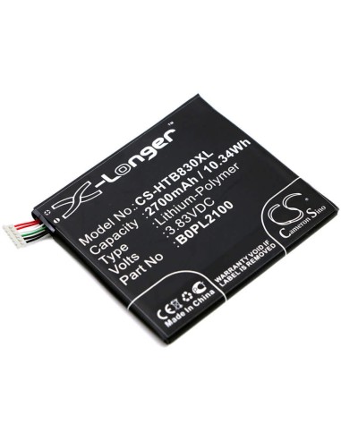 Battery for Htc, B3, B830x, Butterfly 3, Butterfly 3 Lte 3.83V, 2700mAh - 10.34Wh