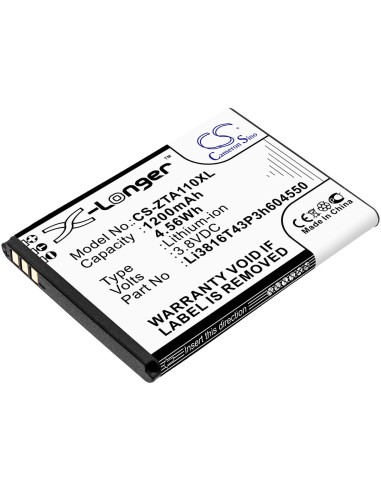 Battery for Zte, Blade A110, Blade A112 3.8V, 1200mAh - 6.08Wh