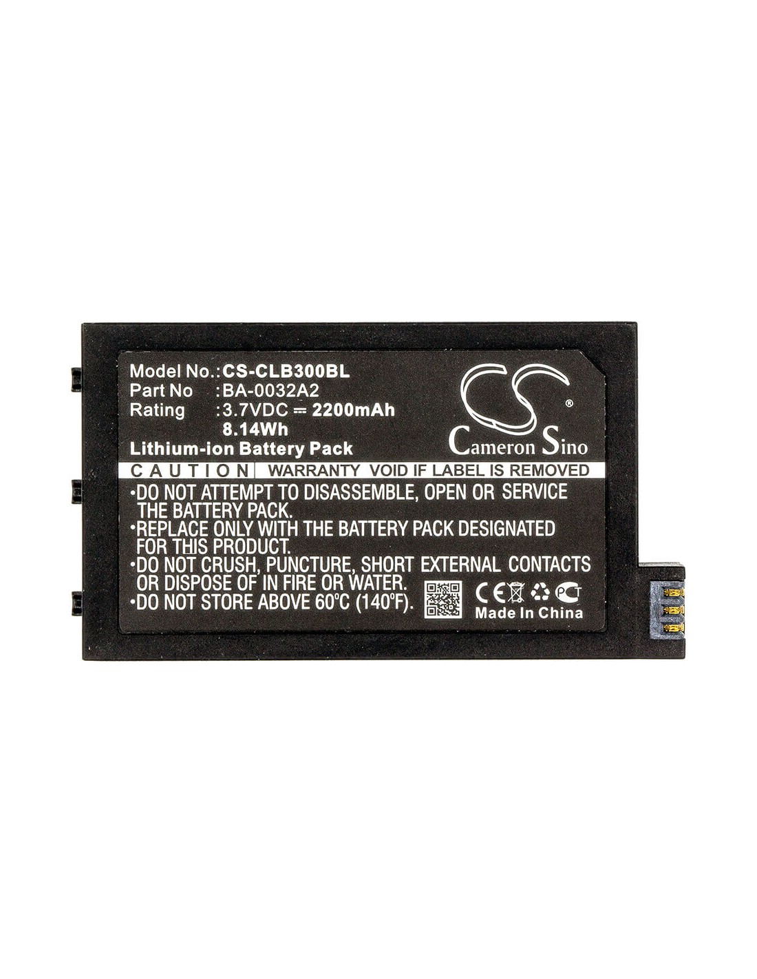 Battery for Cipherlab, Cp30, Cp30-l, Cp50 3.7V, 2200mAh - 8.14Wh