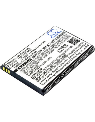 Battery for Philips, Xenium Ct311, Xenium E311 3.7V, 1450mAh - 5.37Wh