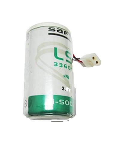Battery for Saft Ls33600c16 3 Flowmeter With Connector 3.6V, 18000 mAh - 64.8Wh