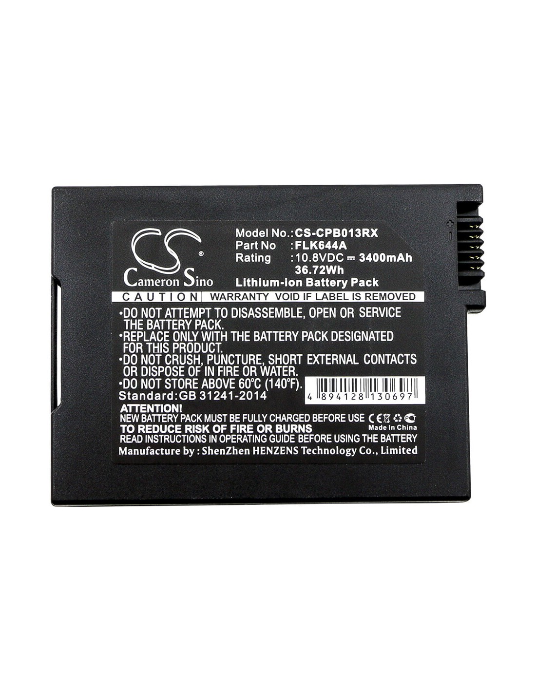 Battery for Foxlink, Flk644a 10.8V, 3400mAh - 36.72Wh