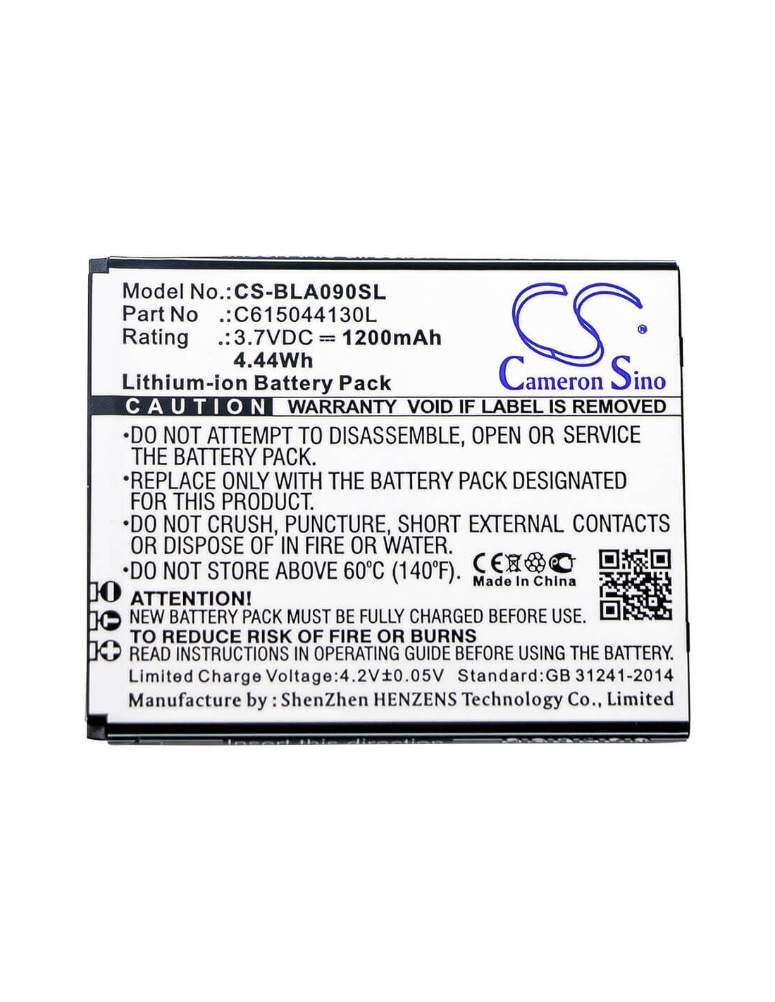 Battery for Blu, A090l, A090u, Advance 4.0 M 3.7V, 1400mAh - 5.18Wh