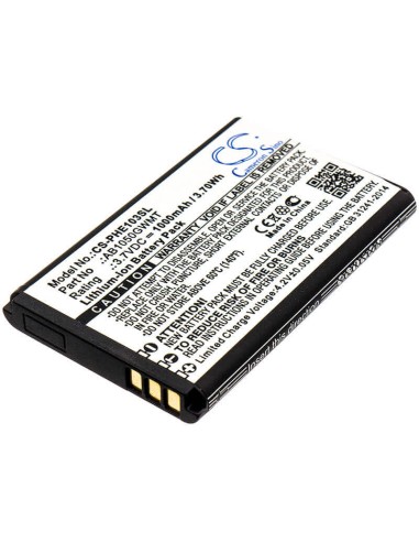 Battery for Philips, E103, E106, Xenium E103, Xenium E106 3.7V, 1000mAh - 3.70Wh