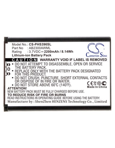 Battery for Philips, S396, Xenium S396 3.7V, 2200mAh - 8.14Wh