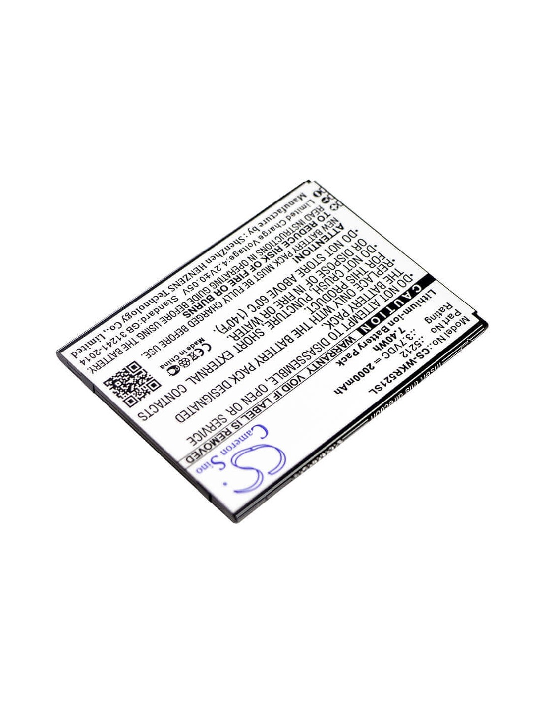 Battery for Wiko, Robby 3.7V, 2000mAh - 7.40Wh