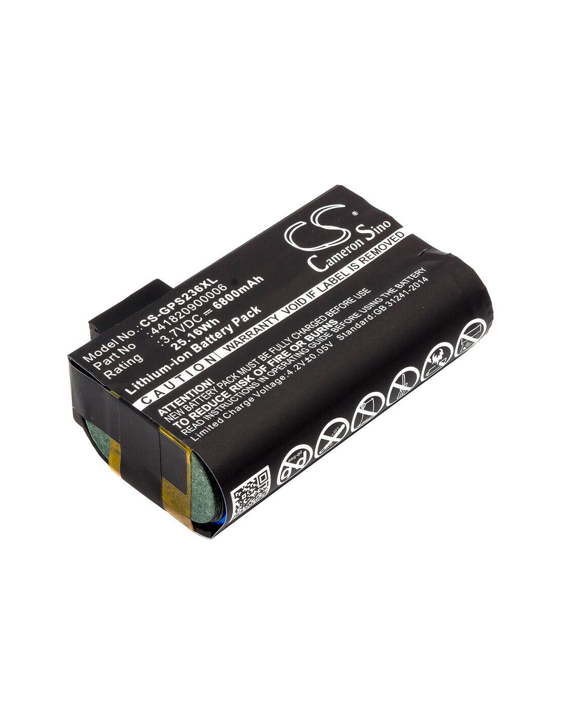 Battery for Getac, Ps236 3.7V, 6800mAh - 25.16Wh