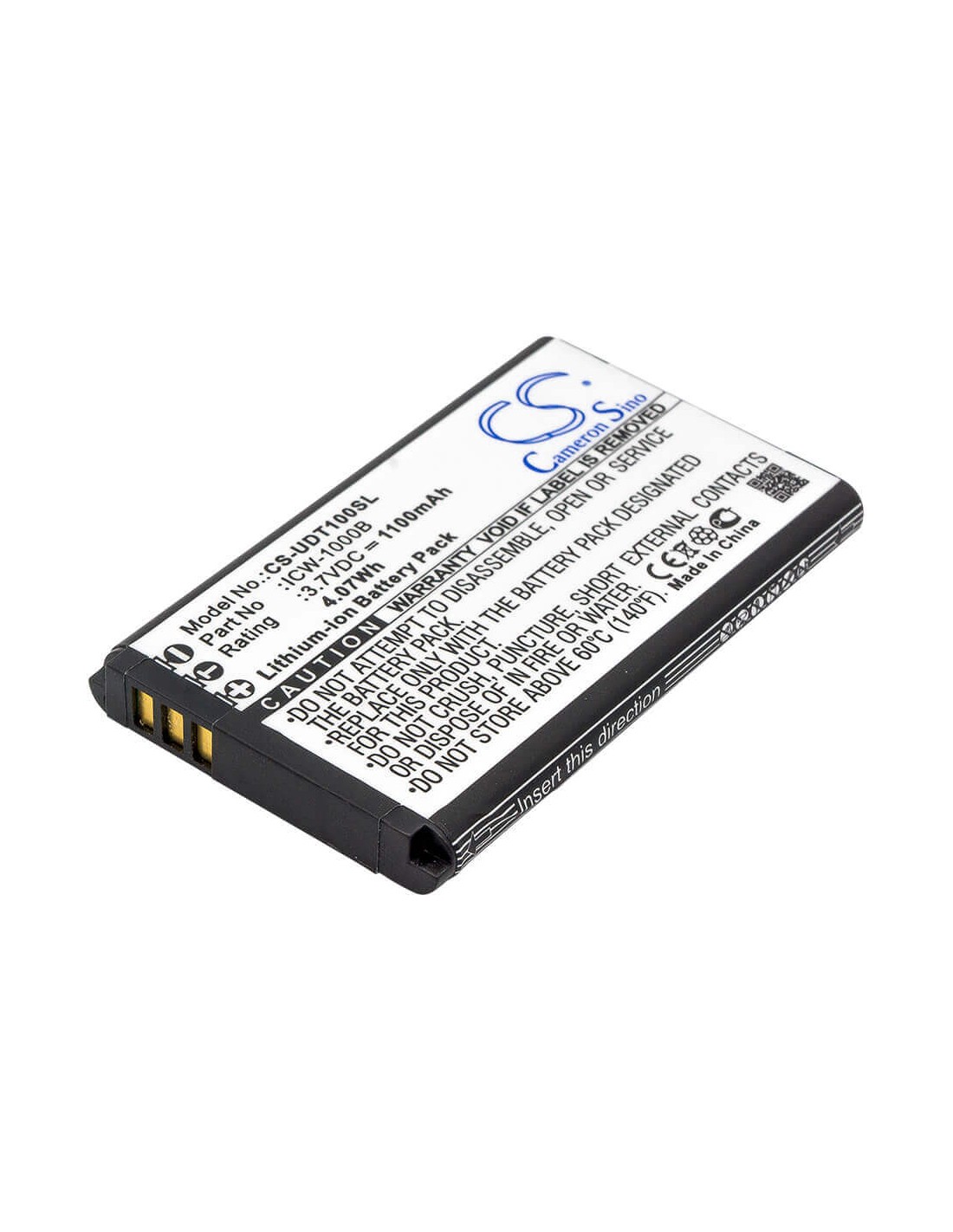 Battery for Unidata, Icw-1000g, Wpu-7700, Wpu-7800 3.7V, 1100mAh - 4.07Wh