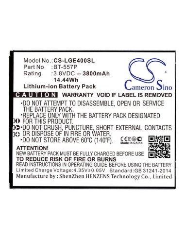 Battery for Leagoo, Elite 5 3.8V, 3800mAh - 14.44Wh