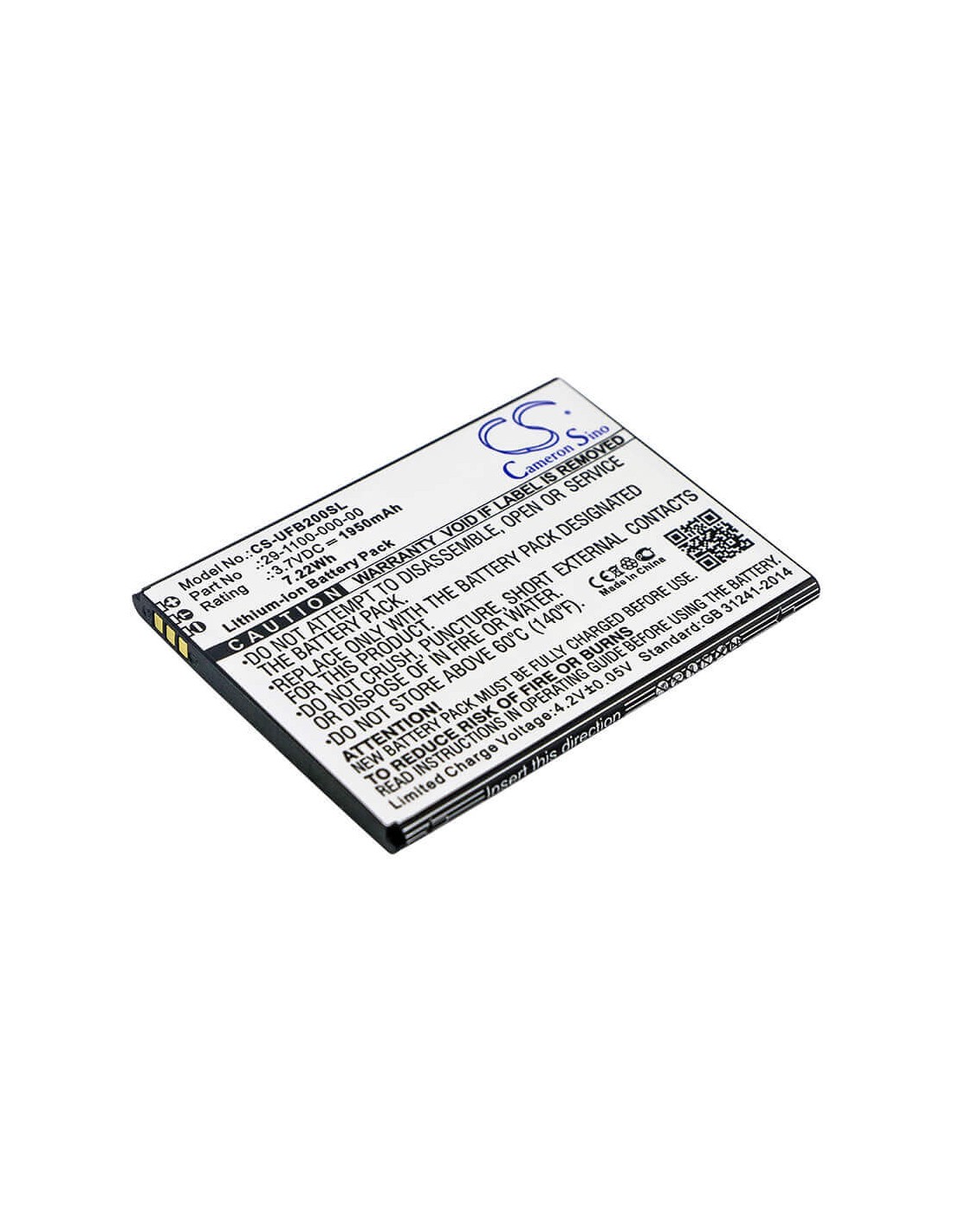Battery for Ulefone, Be Touch, Be Touch 2, Be Touch 3 3.7V, 1950mAh - 7.22Wh
