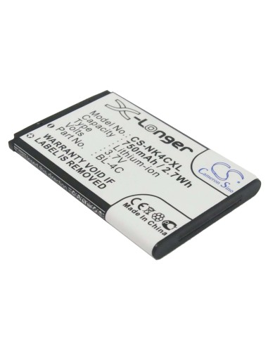 Battery for Rollei Compactline 83 3.7V, 750mAh - 2.78Wh