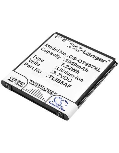 Battery for Alcatel Linkzone Mw41, Mw41tm 4g, Mw41 3.7V, 1950mAh - 7.22Wh