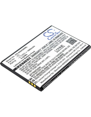 Battery for Doogee X3 3.7V, 1600mAh - 5.92Wh