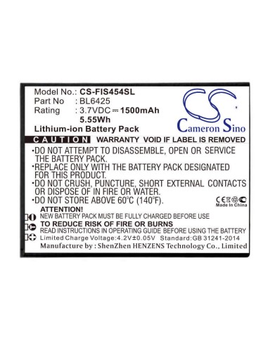 Battery for Fly Fs454, Nimbus 8 3.7V, 1500mAh - 5.55Wh
