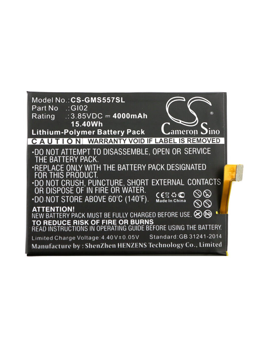 Battery for Gigaset Me Pro, Gs57-6 3.85V, 4000mAh - 15.40Wh