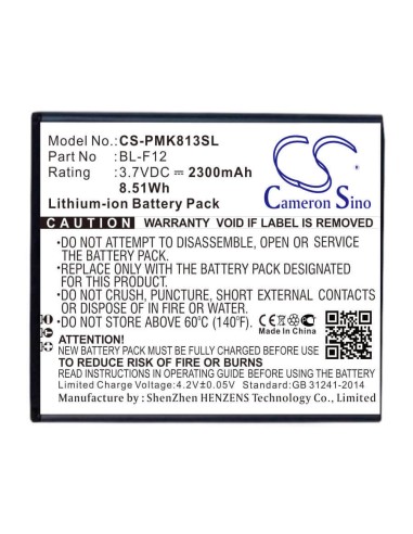 Battery for Phicomm I813w, I813 Dual Sim 3.7V, 2300mAh - 8.51Wh