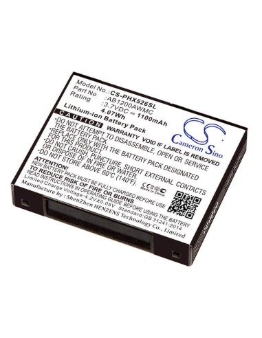 Battery for Philips Xenium X526, Ctx526 3.7V, 1100mAh - 4.07Wh