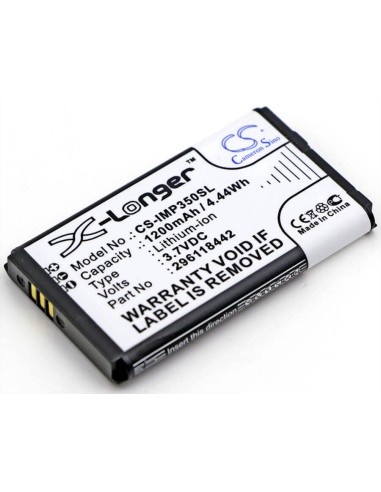 Battery for Ingenico Ismp, Imp350, Imp350-usblu03a 3.7V, 1200mAh - 4.44Wh