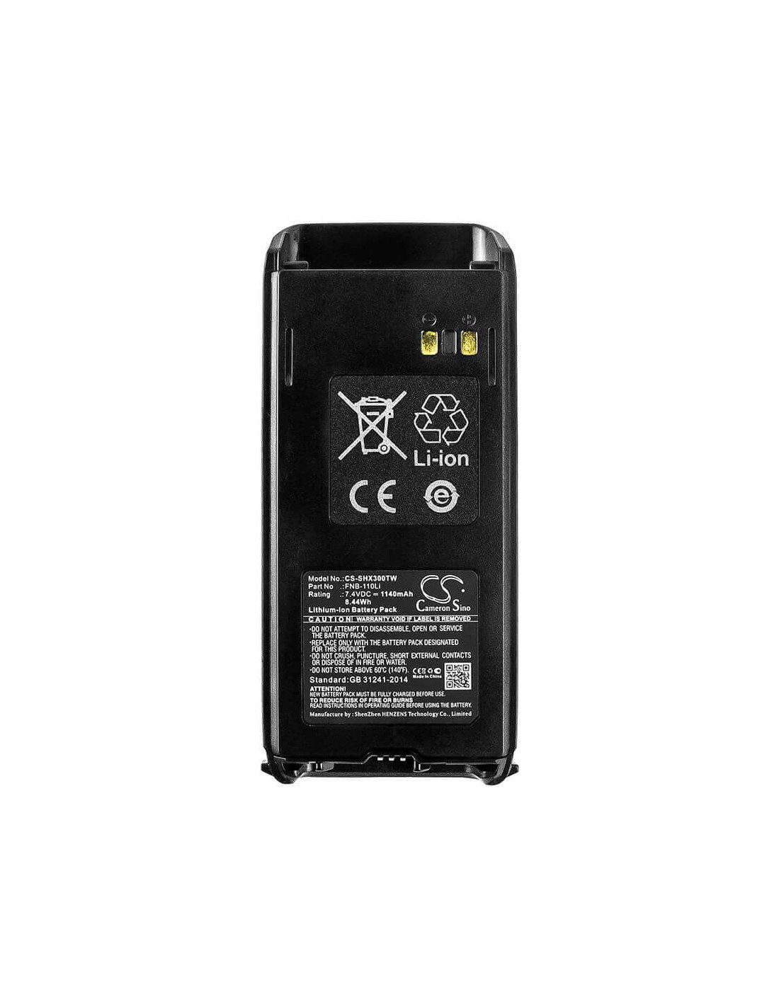 Battery for Standard Horizon Hx290, Hx 290 7.4V, 1140mAh - 8.44Wh