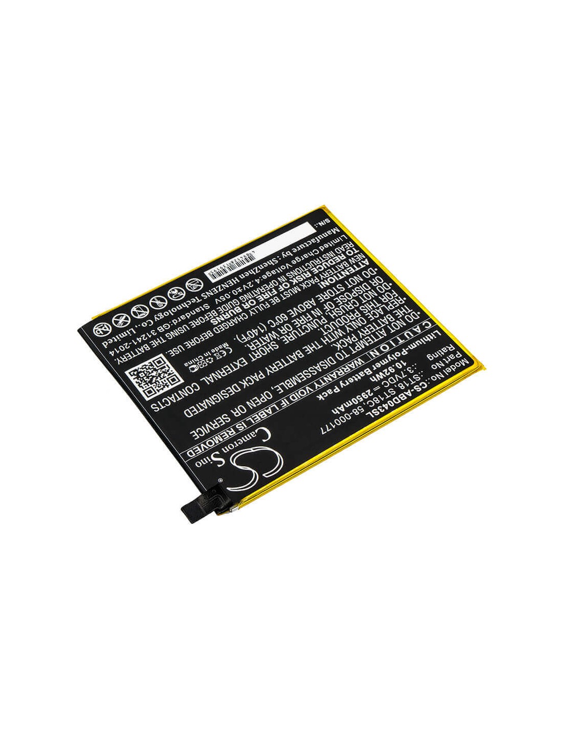 Battery for Amazon, B01GEW27DA, Kindle Fire 7"' Kindle Fire 7th Generation 2017 3.7V, 2950mAh - 10.92Wh