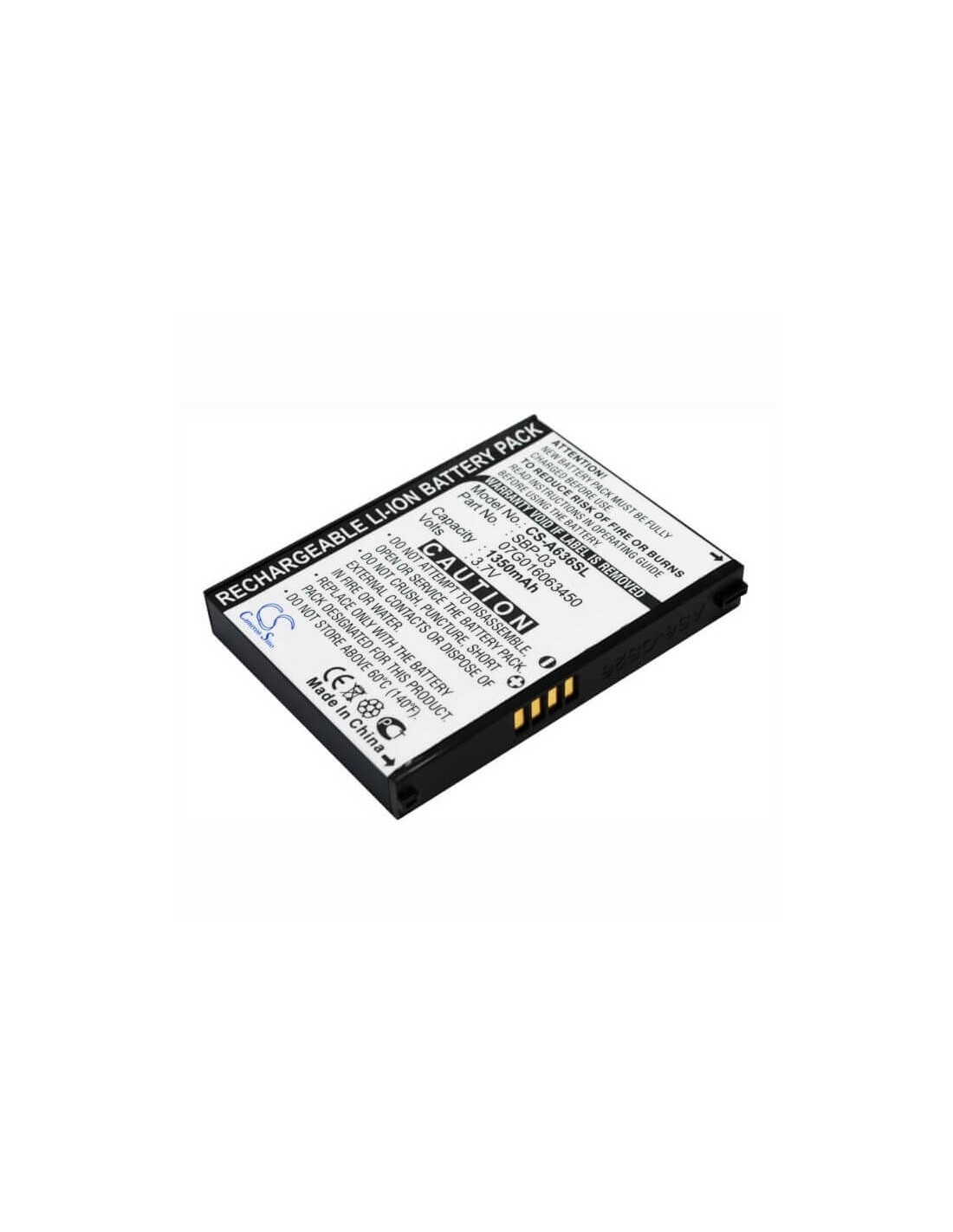 Battery for Asus, Mypal A630, Mypal A632, Mypal A632n 3.7V, 1350mAh - 5.00Wh