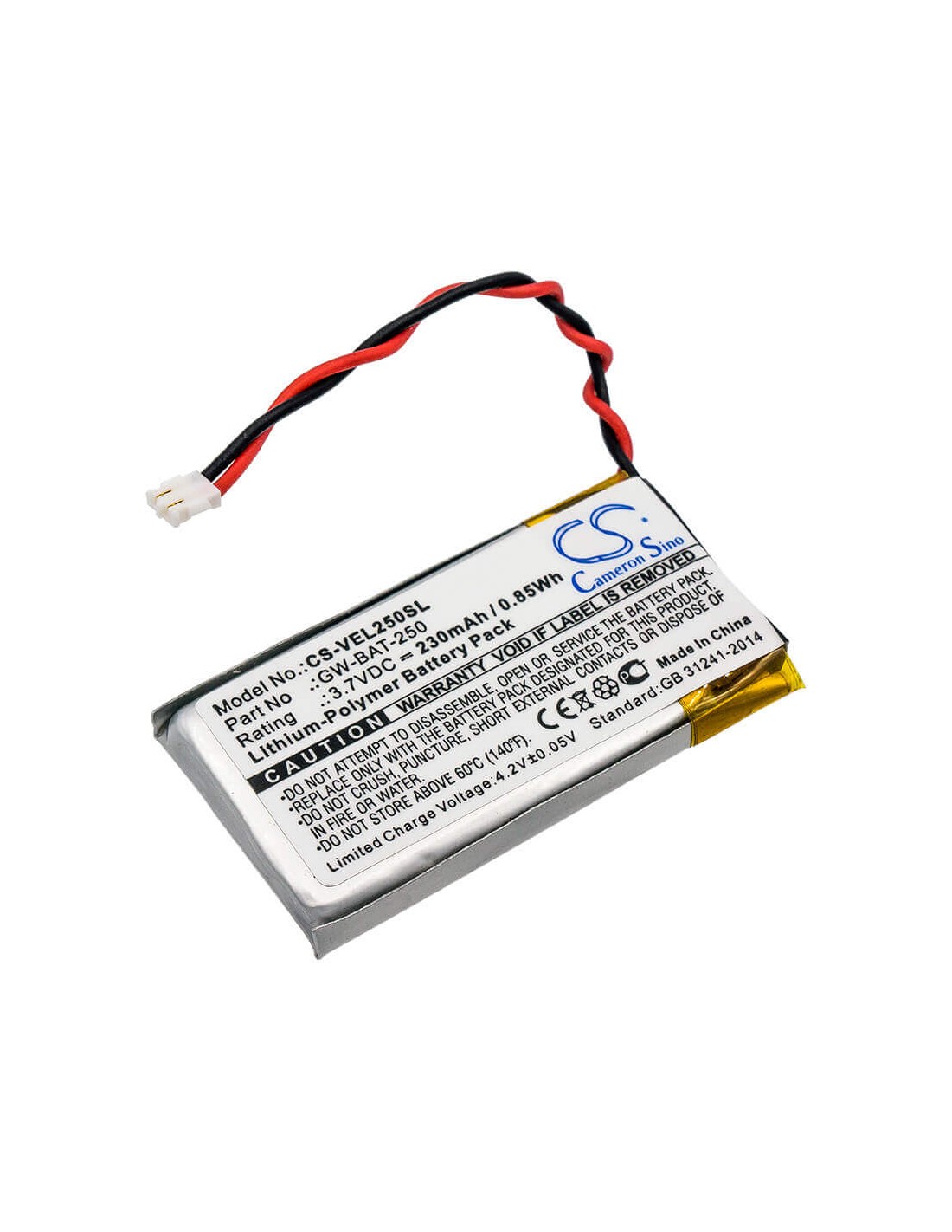 Battery for Vernier, Go Wireless Link 3.7V, 230mAh - 0.85Wh