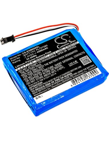 Battery for Extech, Ms6000, Ms6000 Oscilloscopes, Ms6060 7.4V, 4500mAh - 33.30Wh