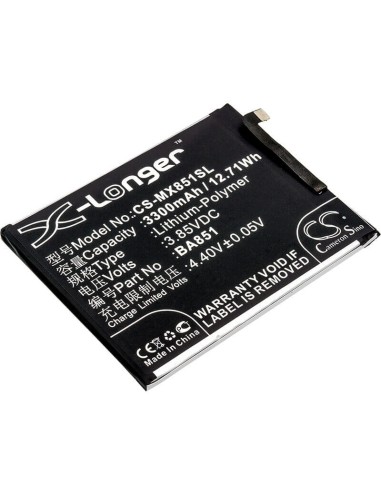 Battery for Meizu, E3, E3 Dual Sim, M851m 3.85V, 3300mAh - 12.71Wh