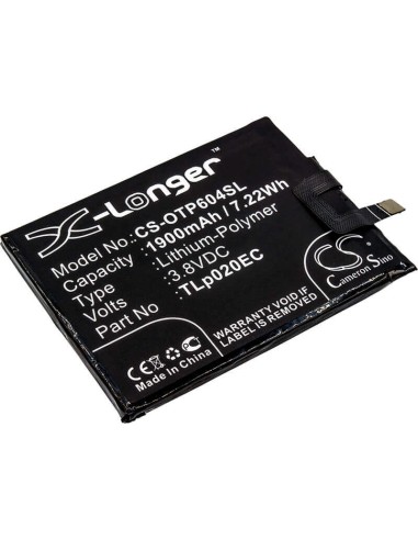 Battery for Alcatel, One Touch Pop Up, One Touch Pop Up Lte Dual Sim, Ot-6044 3.8V, 1900mAh - 7.22Wh