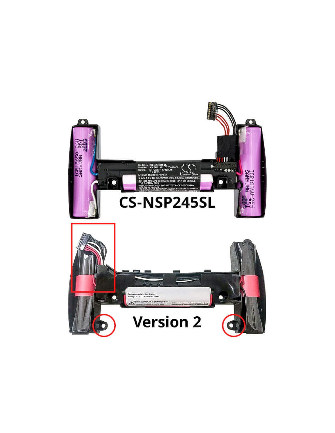 Battery for Nvidia, Handheld P2450, Loki Game, 3.7V, 7700mAh - 28.49Wh