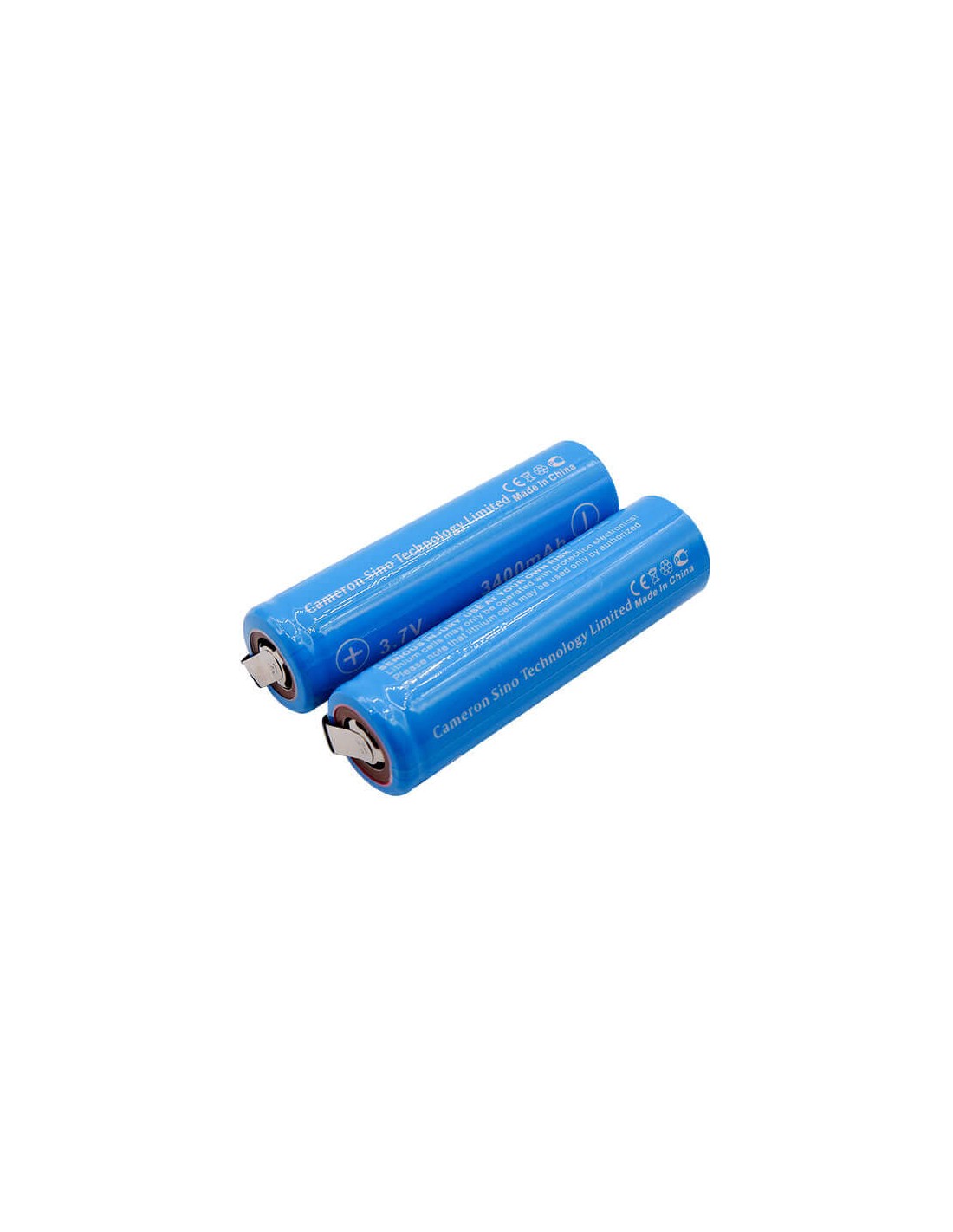 Battery for Lithium Ion, 2pcs Pack With Solder Tabs 3.7V, 3400mAh - 12.58Wh