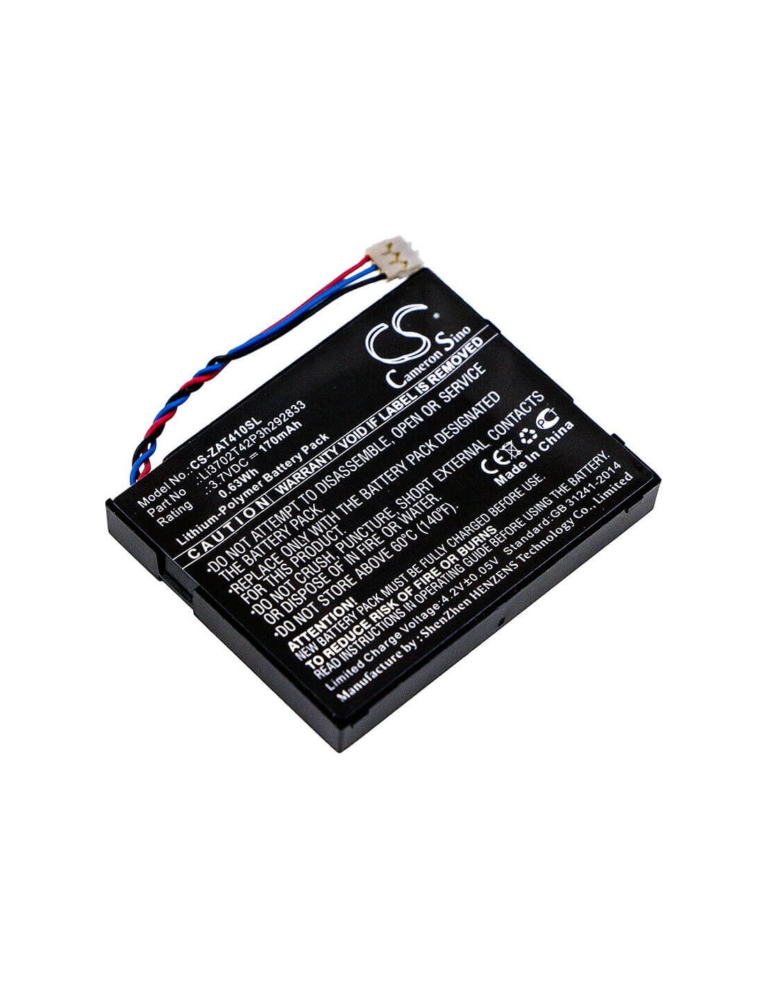 Battery for Zte, 2ahr8-at41, At41, Gd500 3.7V, 170mAh - 1.18Wh