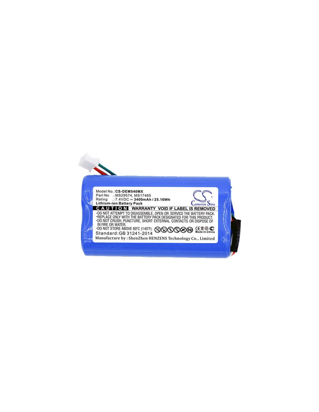 Battery for Draeger, Infinity M540, Infinity M540 Monitor 7.4V, 3400mAh - 0.67Wh