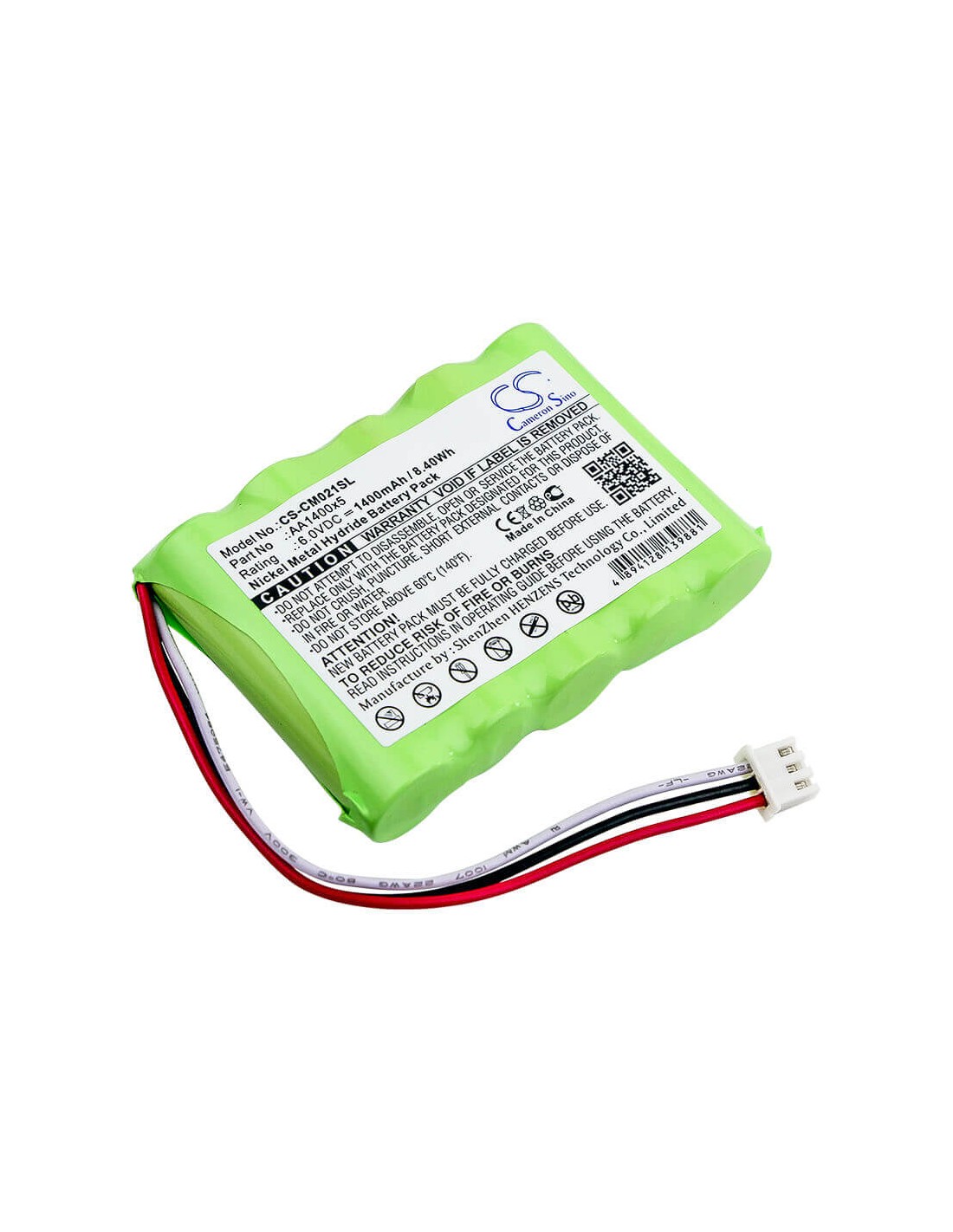 Battery for Custom Battery Pack, Aa1400x5 6V, 1400mAh - 8.40Wh
