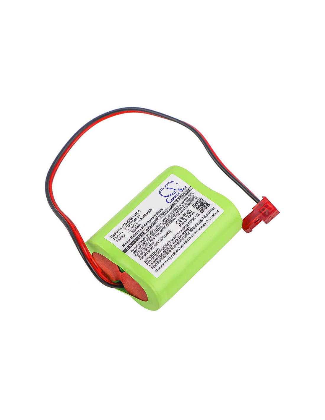 Battery for Interstate, Nic1158, Lithonia, Elb2p401n, Powercell 2.4V, 2100mAh - 5.04Wh