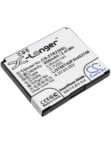Battery for Zte, R239, 3.7V, 650mAh - 2.41Wh
