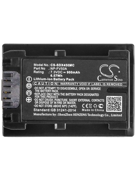 7.3V Battery for Sony FDR-AX40 NP-FV50A Quality Cell NEW 